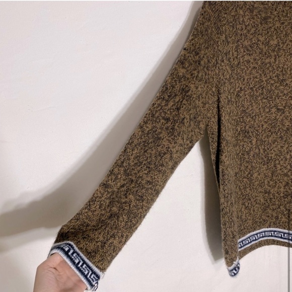 Brown Soft Alpaca Knit Crew Neck Pullover Sweater S - Picture 9 of 11